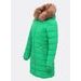 Dámska prešívaná zimná bunda s kapucňou zelená