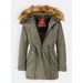 Dámská zimní bunda s kapucí khaki