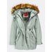 Dámská zimní bunda s kapucí světle zelená