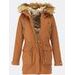 Parka s odopínateľným futrom hnedá