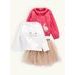 Dětský sukňový set ZAJÍČKY růžová