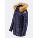 Dámská lesklá prošívaná bunda tmavě modrá