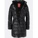 Dlouhá dámská prošívaná bunda černá