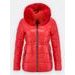 Dámska lesklá zimná bunda červená