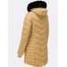 Dámska prešívaná zimná bunda s kapucňou béžová