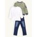 Dětská džínová souprava olivová