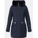 Dámska zimná bunda s kapucňou tmavomodrá