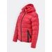 Dámská prošívaná bunda s kapucí červená