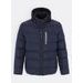 Pánská prošívaná bunda s kapucí tmavě modrá