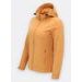 Dámska solfšelová bunda s kapucňou šafránovo-žltá
