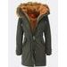 Zateplená dámska zimná bunda tmavozelená