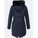 Dámska zimná bunda s kapucňou tmavomodrá