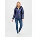 Dámska lesklá prešívaná bunda tmavomodrá