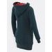 Dámská prodloužená mikina s kapucí tmavě zelená