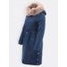 Dámska dlhá zimná bunda tmavomodrá