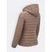 Dámská lesklá prošívaná bunda světle hnědá