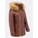 Dámská lesklá prošívaná bunda hnědá