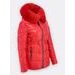 Dámska lesklá zimná bunda červená