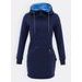 Predĺžená dámska mikina tmavomodrá