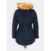 Dámská zimní bunda s kapucí tmavě modrá