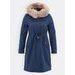 Dámska dlhá zimná bunda tmavomodrá