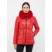 Dámska lesklá zimná bunda červená