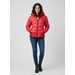 Dámská prošívaná bunda s kapucí červená