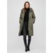 Dámská dlouhá prošívaná bunda s kapucí olivová