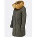 Zateplená dámská zimní bunda khaki
