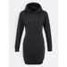Dámská dlouhá mikina s kapucí černá