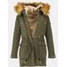 Parka s odopínateľným futrom khaki
