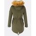Parka s odopínateľným futrom khaki