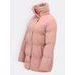 Dámská zimní bunda bez kapuce pudrová