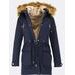 Parka s odopínateľným futrom tmavomodrá