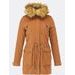 Parka s odopínateľným futrom hnedá