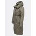 Dámská dlouhá prošívaná bunda s kapucí olivová