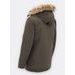 Pánská zimní bunda s kožešinou tmavě zelená