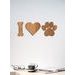 Drevený nápis "I ♥ DOG"