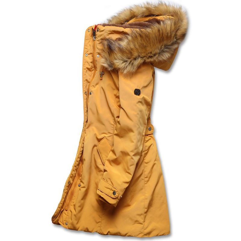Zateplená dámska zimná bunda horčicová | Zimné bundy | Trendova.sk
