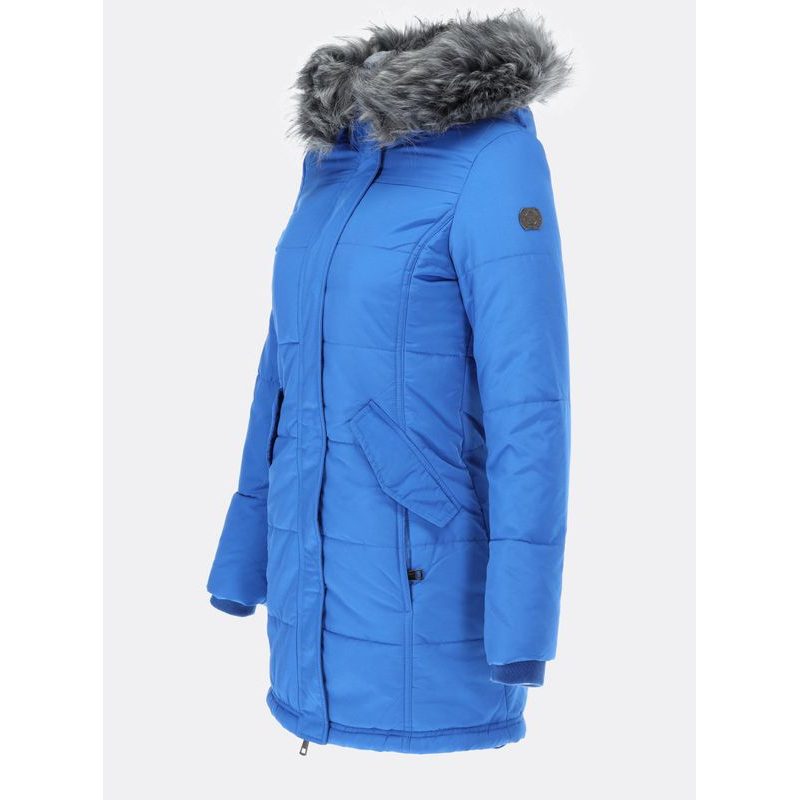 Dámska zimná bunda s kožušinovou podšívkou modrá | Zimné bundy | Trendova.sk