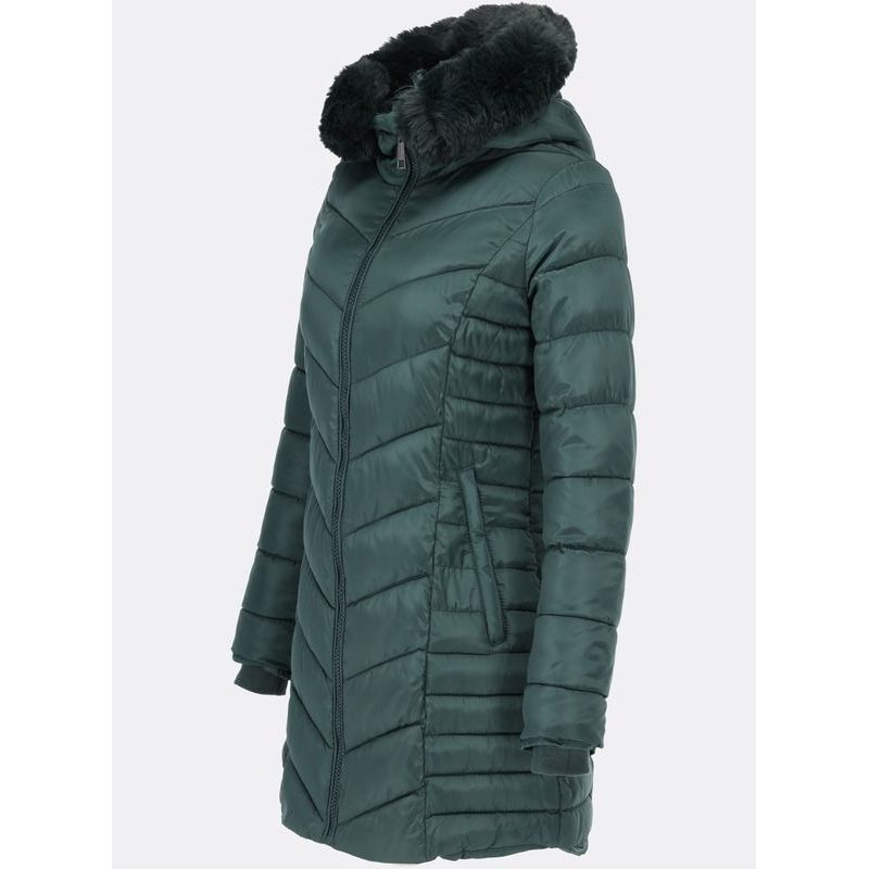 Dámska prešívaná zimná bunda s kapucňou zelená | Zimné bundy | Trendova.sk