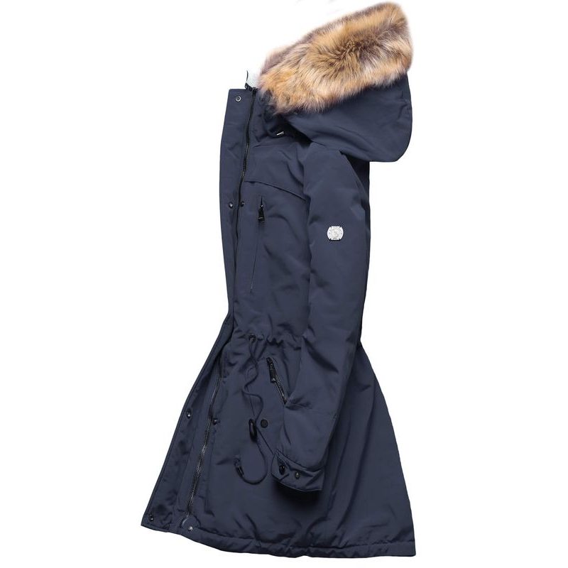 Dámska zimná bunda s kožušinou tmavomodrá | Zimné bundy | Trendova.sk