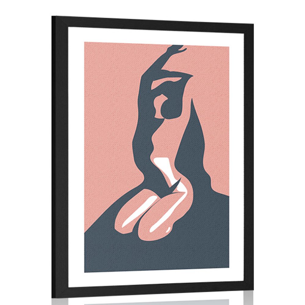 Plakát s paspartou jemnost ženského těla