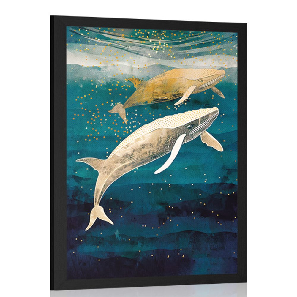 Plakát velryby v oceánu