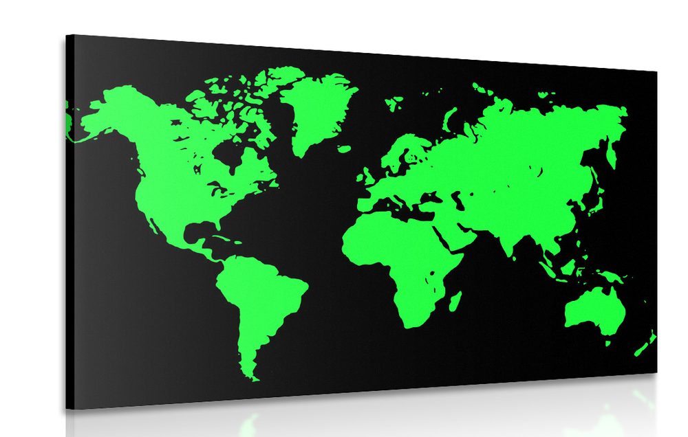 Obraz zelená mapa na čiernom pozadí