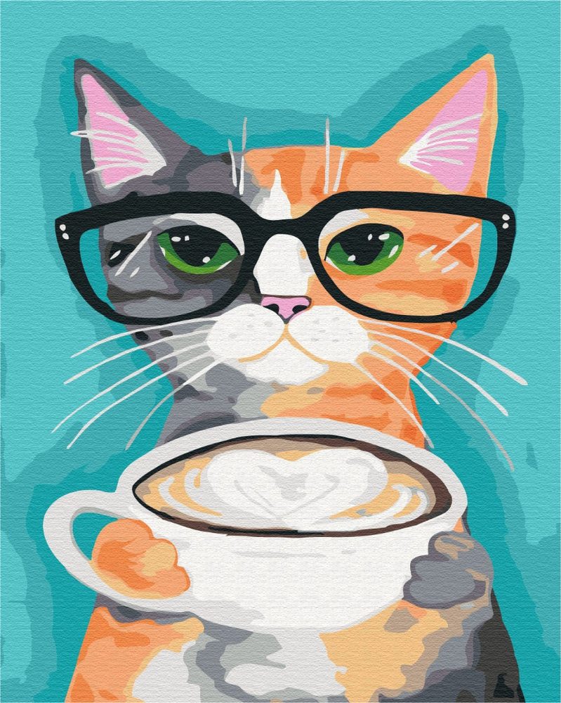 E-shop Maľovanie podľa čísiel mačka na káve