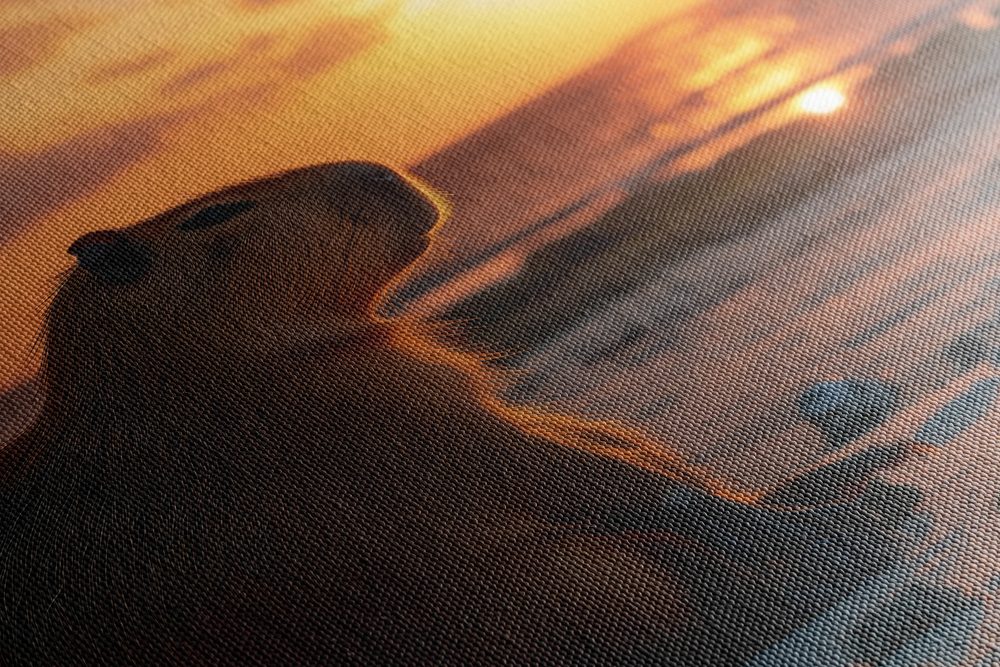 E-shop Obraz kapybara pri západe slnka