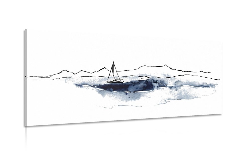 Obraz jachta na moři - 120x60