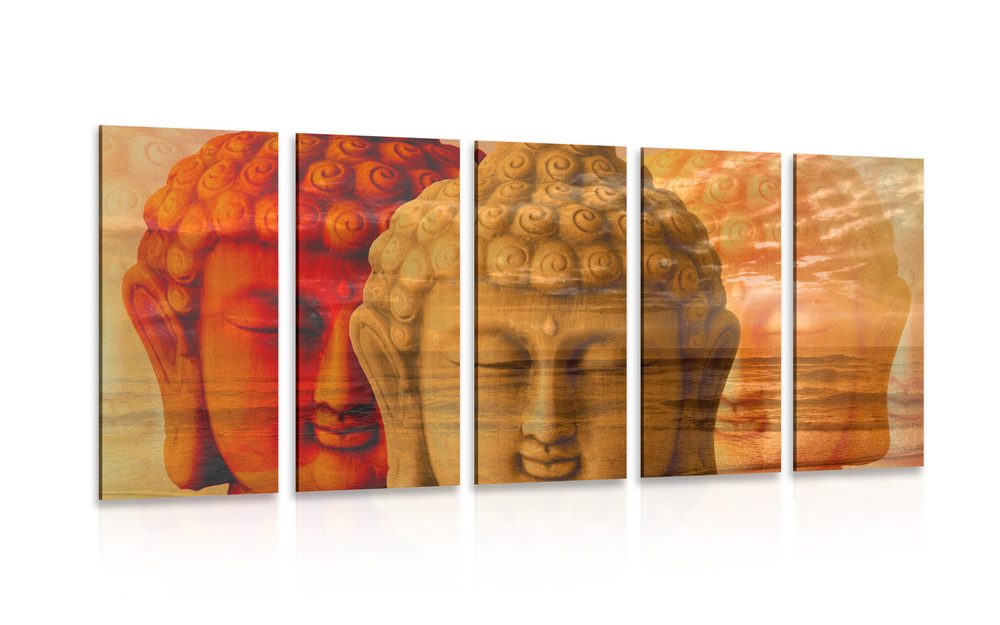 5-dílný obraz podoby Buddhu