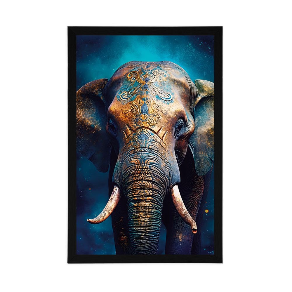 E-shop Plagát modro-zlatý slon